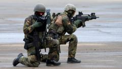 Deutsche Soldaten während der Ausbildung in Münster, Norddeutschland.