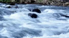 Rio com correnteza
