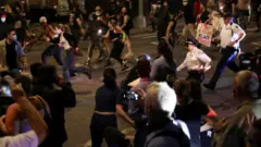 Chaotic scenes in Brooklyn, New York