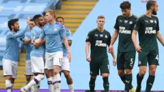 English premier league table: Man City vs Newcastle, Brighton vs Liverpool, West Ham vs Burnley, results of football league and teams wey fit qualify for champions league or go relegation