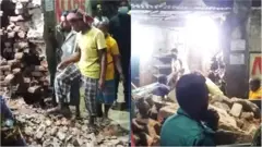 రాధాకాంతా ఆలయంలో కూల్చివేతకు గురైన ప్రహారిగోడ