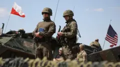 Американские и польские военные на учениях
