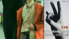 ছবিটিতে দেখা যাচ্ছে মেয়েটি খুব সতর্কভাবে হাতের সংকেত দিচ্ছে