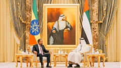 ጠቅላይ ሚኒስትር ዐቢይ አህመድ ከሰሞኑ የተባበሩት አረብ ኤምሬትስን የጎበኙ ሲሆን በዚህ ፎቶም ከአልጋ ወራሹ ልዑል ሼክ መሃመድ ቢን ዛይድ ጋር ይታያሉ። የተባበሩት አረብ ኤምሬትስ ባለው ጦርነት ሰው አልባ አውሮፕላኖች (ድሮኖችን) ለኢትዮጵያ ከሰጡ አገራት ትጠቀሳለች።