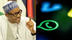 Aworan aarẹ Buhari ati Oju opo WhatsApp