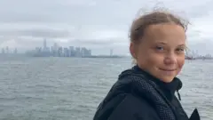 Greta Thunberg approaching Manhattan