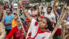बांग्लादेश में हिंदुओं का प्रदर्शन