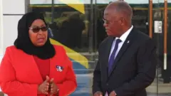 Samia Suluhu ubwo yari visi perezida na Perezida John Magufuli mu gihe cyashize