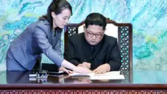 북한 김여정 부부장과 김정은 위원장