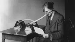 Woman in flu mask