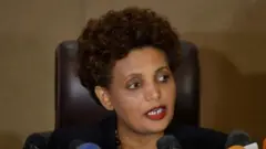Birtukan Mideksa, chairperson of Election Board of Ethiopia, announces the results of a referendum regarding the new federal region of Sidama in Hawassa about 200km south of capital city of Addis Ababa, on November 23, 2019