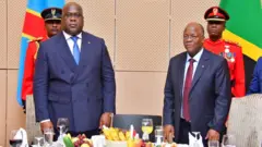 Perezida Tshisekedi wa DR Congo na Magufuli wa Tanzania