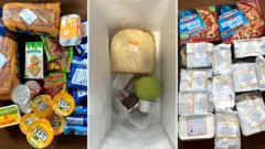 A variety of student food parcels