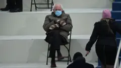 Bernie Sanders at the 2021 presidential inauguration