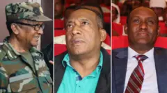 ከግራ ወደ ቀኝ፤ ጄነራል ሰዓረ መኮንን፣ ብርጋዴር ጀነራል አሳምነው ፅጌ እና አቶ አምባቸው መኮንን