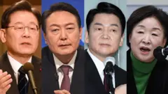더불어민주당 이재명 후보, 국민의힘 윤석열 후보, 국민의당 안철수 후보, 정의당 심상정 후보