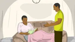 Picha ya mwanaume akimfokea mwanamke ambaye anasoma kitabu bila kumjibu
