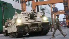 A US Abrams battle tank