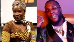 Anglique Kidjo for left and Burna Boy for right
