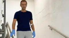 Alexei Navalny pictured at a hospital in Berlin. 22 Sept 2020