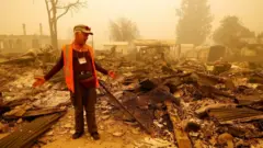 Un residente perdió todo tras el incendio de Greenville.