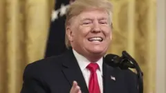 President Donald Trump speaks at the White House. 6 November