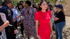 Alexandria Ocasio-Cortez visiting Border Patrol facilities in Texas