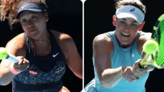 Naomi Osaka (à gauche) et Jennifer Brady (à droite)