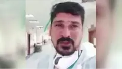 بكاء ممرض عراقي بسبب تجاهل الناس لنصائح كورونا