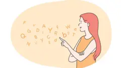 Dibujo de una joven hablando