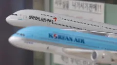 아시아나항공과 대한항공의 여객기 모형