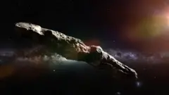 Visão de um artista do objeto estranho Oumuamua