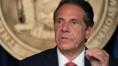 Former New York State governor Andrew Cuomo holds press briefing in 2021