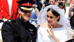 ह्यारी र मेगन विवाहका समयमा