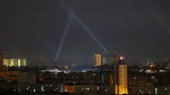 Svetla protiv vazdušne odbrane nad glavnim gradom Ukrajine