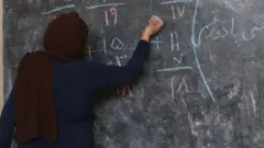 One teacher for work inside one Afghan classroom (file image)