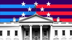 Picture of the White House with a US flag graphic