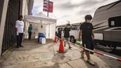 Testing centre in LA