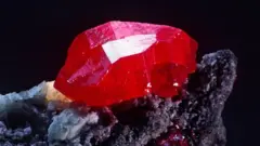 A lump of red mercury sulphide