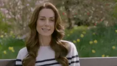 威爾士王妃凱瑟琳在溫莎錄製視頻聲明（肯辛頓宮發放照片20/3/2024）