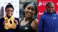 Simone Biles, Coco Gauff, y Brigid Kosgei.