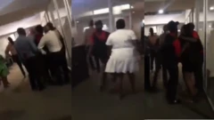 Screengrab of di viral video wey show security dey drag female politician