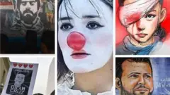 photo composition of faces of protest around the world