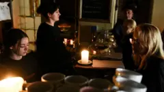 Lviv cafe in power cut, 11 Oct 22