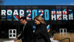 Preparación del caucus electoral en Iowa.