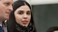 Emma Coronel Aispuro leaves court in New York on 12 February 2019