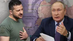 Владимир Зеленский (слева) и Владимир Путин