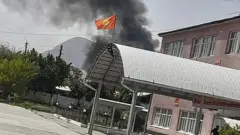 Обстрел Баткена (кадр из видео, сделанного властями Кыргызстана)