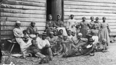 Familia de esclavos en el estado de Virginia (EE.UU.) en 1850.