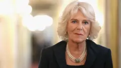 Camilla, Duchess of Cornwall tours the Hofburg Palace on 5 April 2017 in Vienna, Austria.